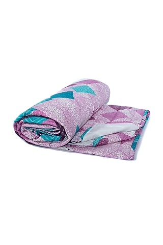 Multi-Colored Cotton Floral Printed Quilt by Coco Bee