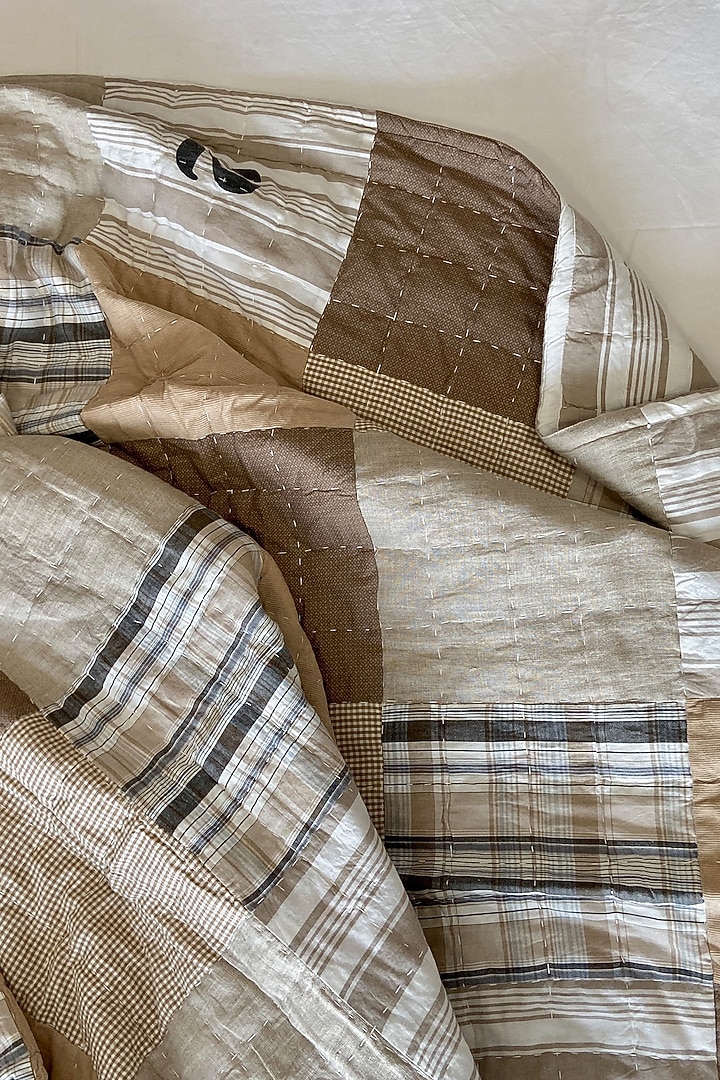 Brown Cotton Patchwork Quilt by Coco Bee at Pernia's Pop Up Shop