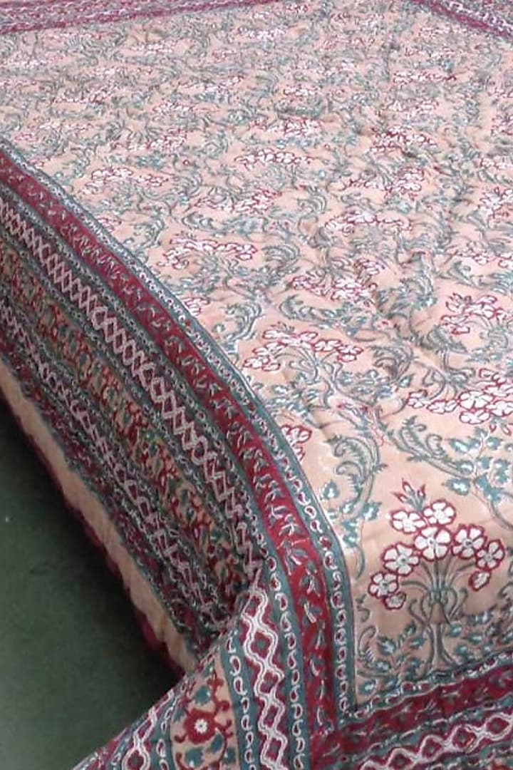 Dusty Red Cotton Printed Quilt by Coco Bee at Pernia's Pop Up Shop