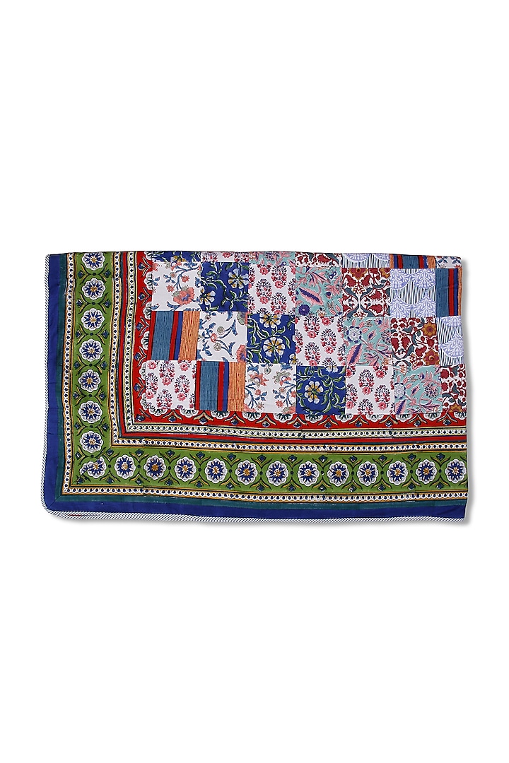 Multi-Colored Cotton Patchwork Bedspread by Coco Bee