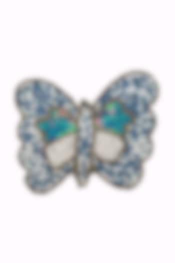 Celtic Blue Beaded Butterfly Coaster by Coco Bee