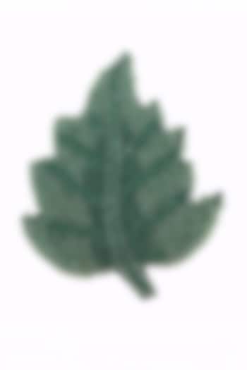 Dark Green Beaded Leaf Coaster (Set of 4) by Coco Bee