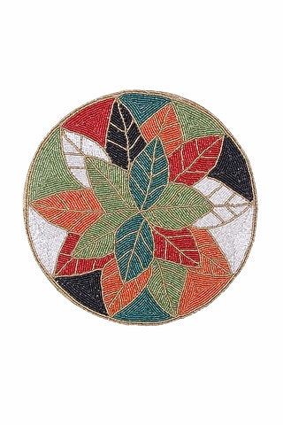 Multi-Colored Beaded Round Placemat by Coco Bee