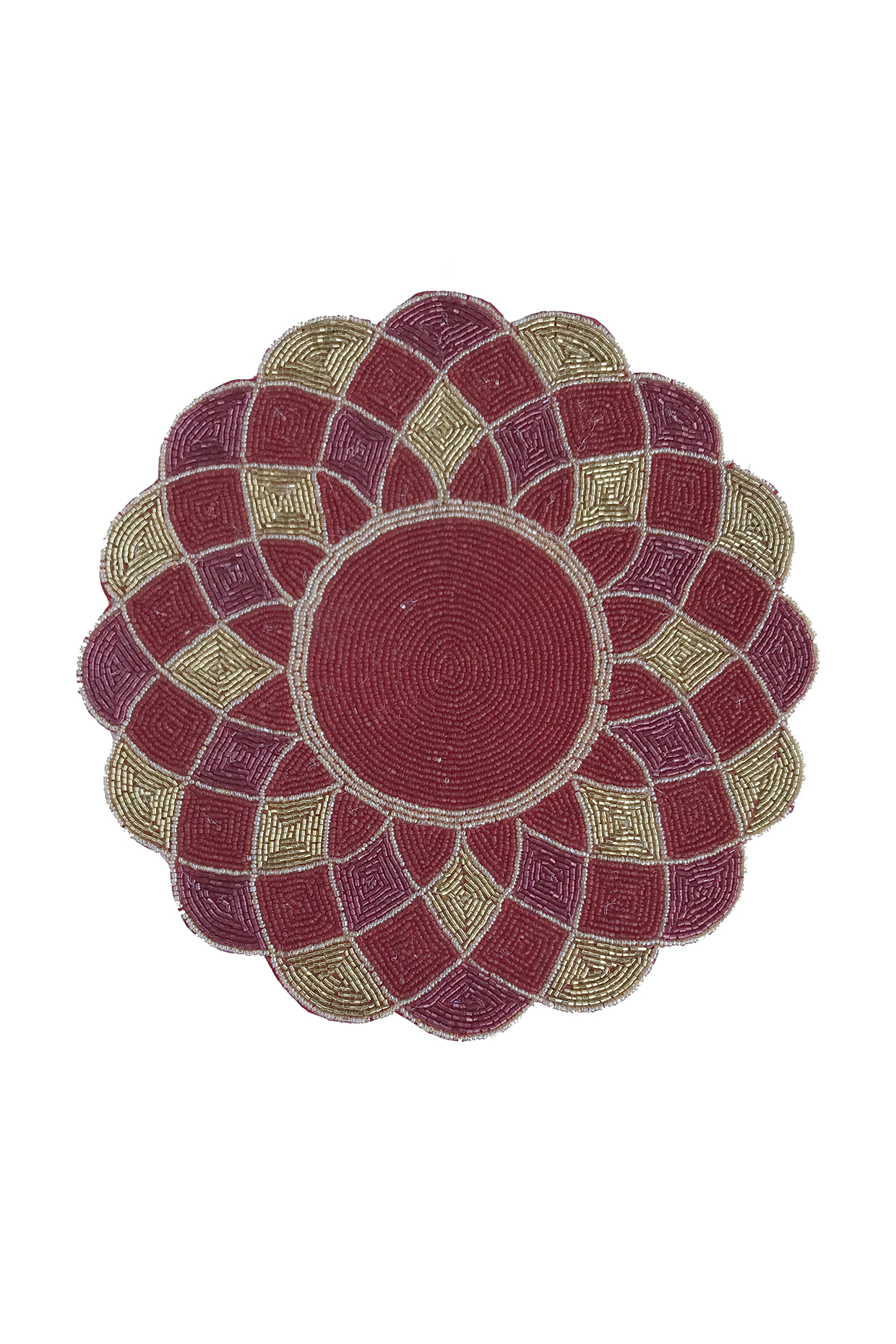 Red Rangoli Printed Placemat by Coco Bee at Pernia's Pop Up Shop