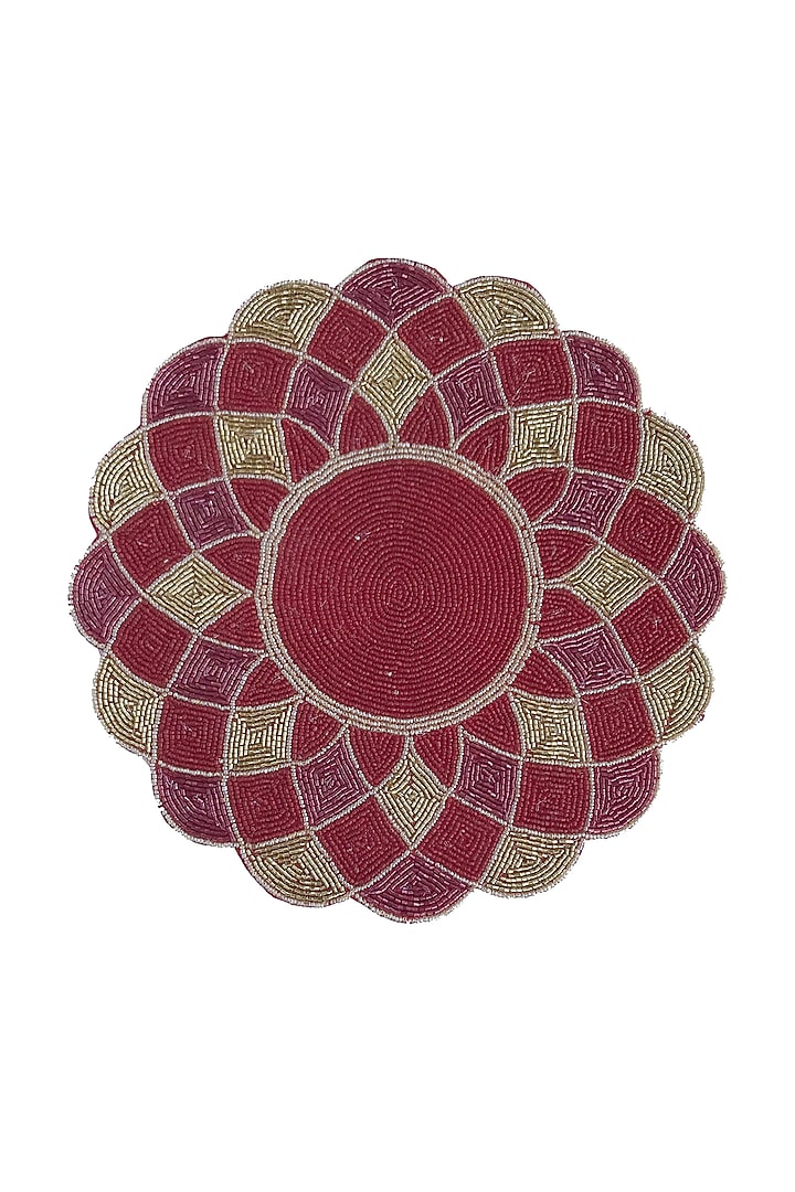 Red Rangoli Printed Placemat by Coco Bee