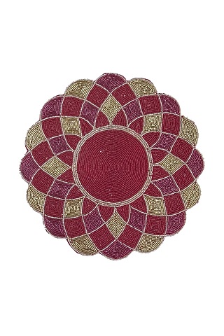 Red Rangoli Printed Placemat by Coco Bee