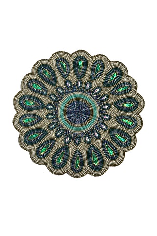 Green Rangoli Printed Placemat by Coco Bee