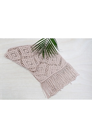 Cream Cotton Handcrafted Macrame Runner by Coco Bee