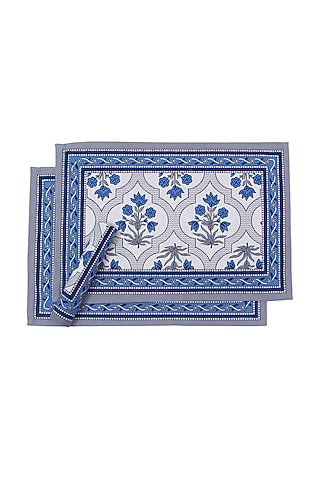 Blue Napkin, Mat, & Runner Combo Set by Coco Bee