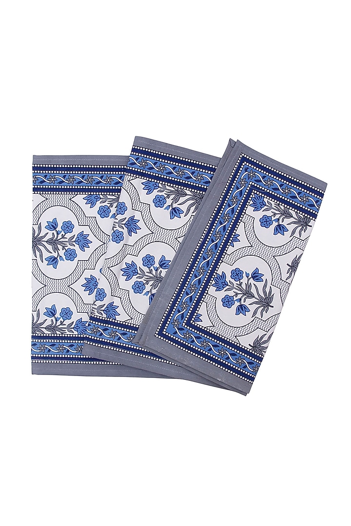 Blue Napkin, Mat, & Runner Combo Set by Coco Bee at Pernia's Pop Up Shop