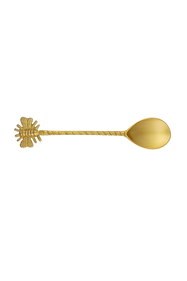 Gold Brass Spoons (Set of 4) by Conscious Co at Pernia's Pop Up Shop