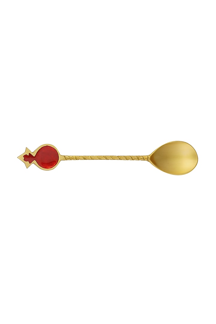 Gold Brass Spoons (Set of 4) by Conscious Co at Pernia's Pop Up Shop