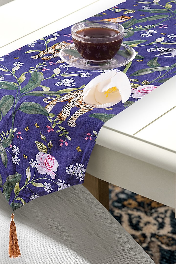 Midnight Blue Printed Table Runner by Conscious Co
