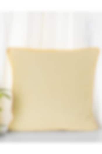 Yellow Printed Cushion Cover by Conscious Co