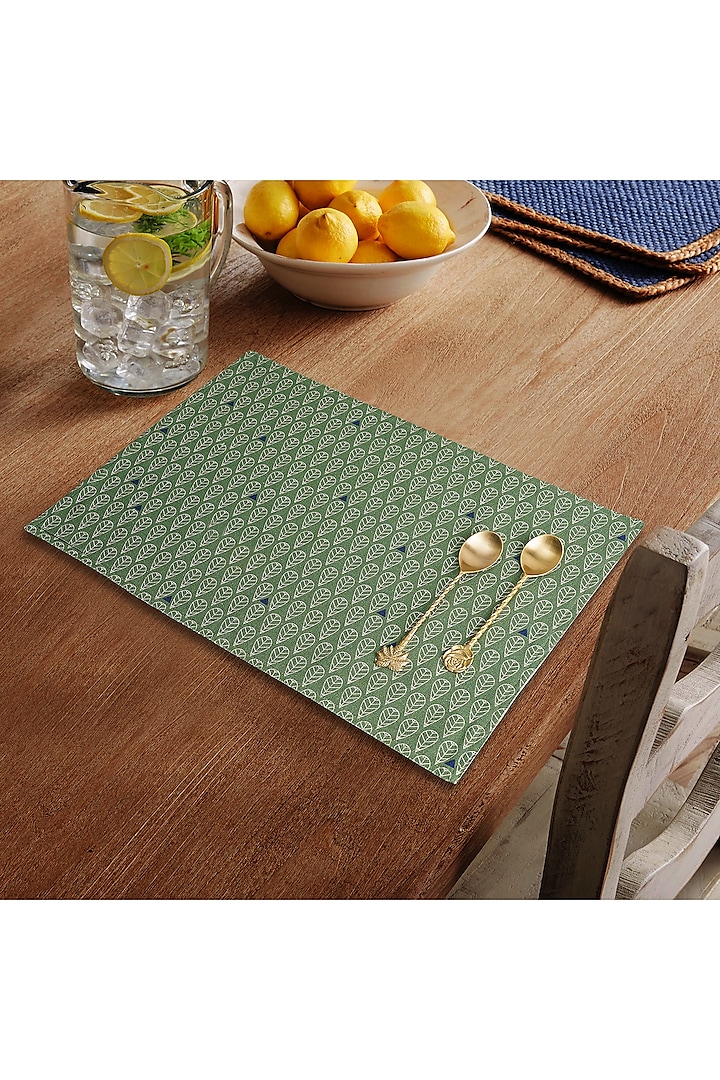 Forest Green Printed Placement Mats (Set of 4) by Conscious Co