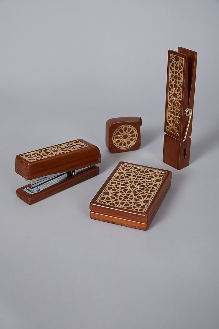 Teakwood Brown Stationery Set (Set of 4) by Conscious Co at Pernia's Pop Up Shop