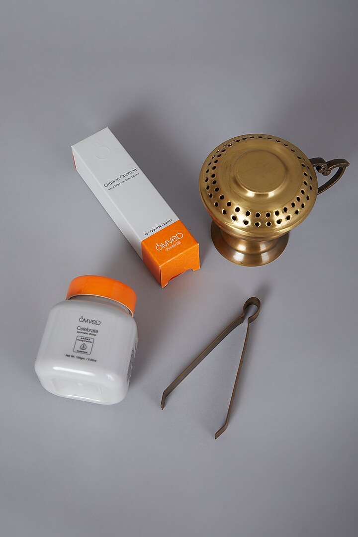 Antique Gold Incense Burner & Tong by Conscious Co  at Pernia's Pop Up Shop