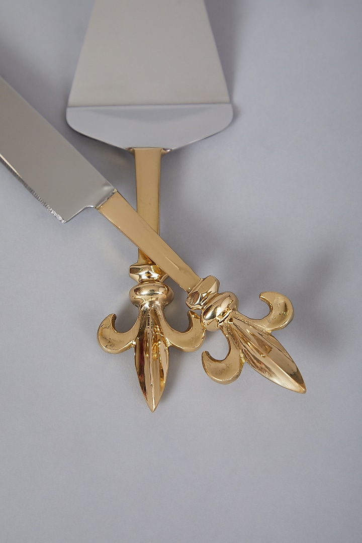 Gold Cake Knife & Server by Conscious Co at Pernia's Pop Up Shop