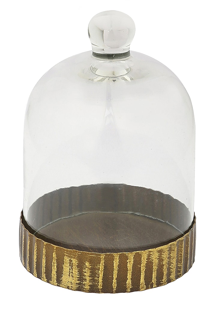 Golden Glass & Mild Steel Glass Cloches (Set of 2) by Conscious Co  at Pernia's Pop Up Shop