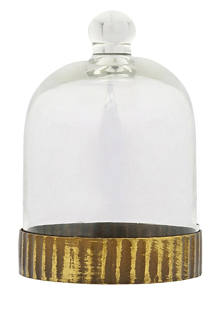 Golden Glass & Mild Steel Glass Cloches (Set of 2) by Conscious Co  at Pernia's Pop Up Shop