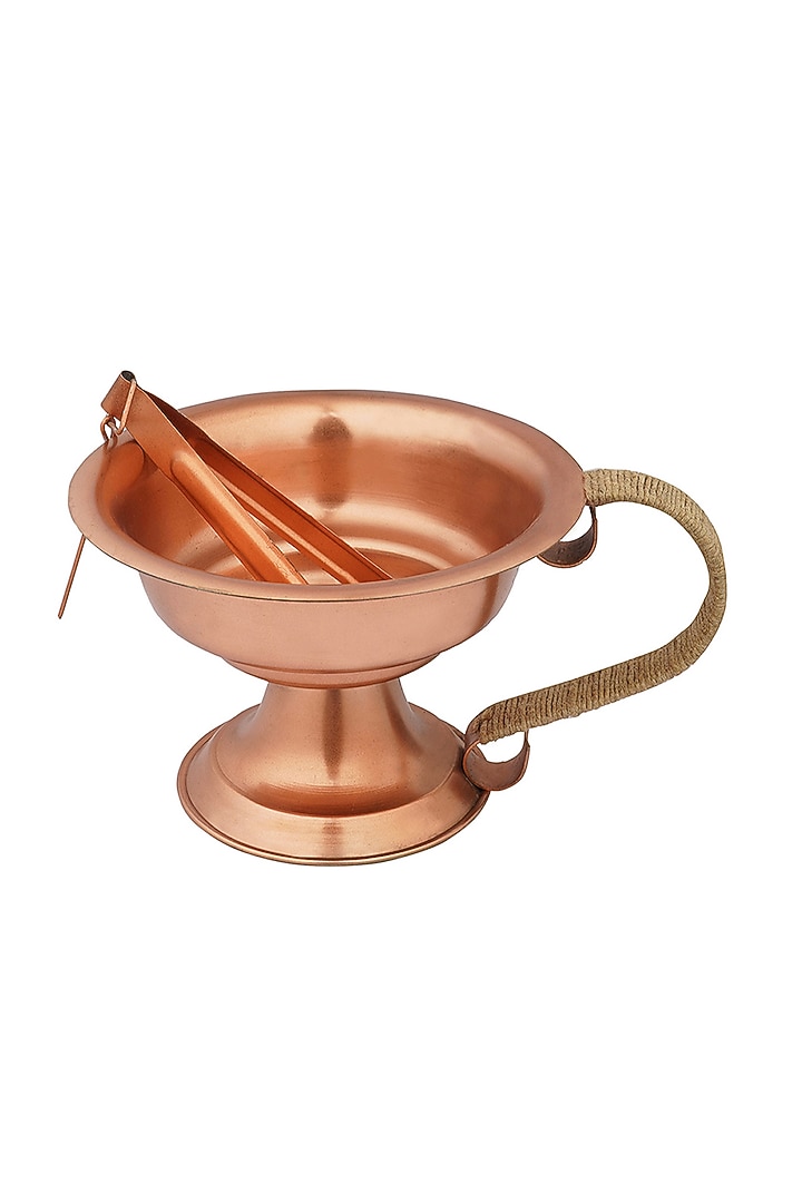 Rose Gold Metal & Copper Dhuna With Tong by Conscious Co at Pernia's Pop Up Shop