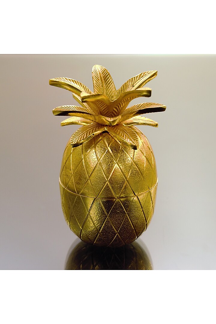 Gold Pineapple Decor Bowl With Detailing by Conscious Co