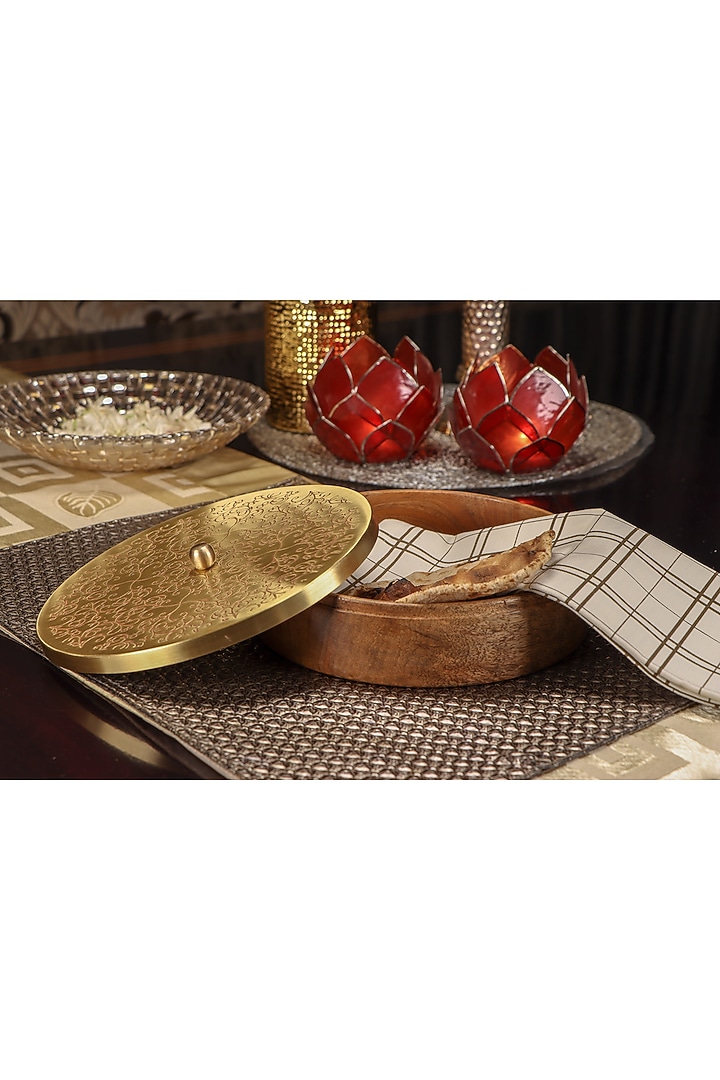 Gold Roti Box With Hand Engraving by Conscious Co at Pernia's Pop Up Shop