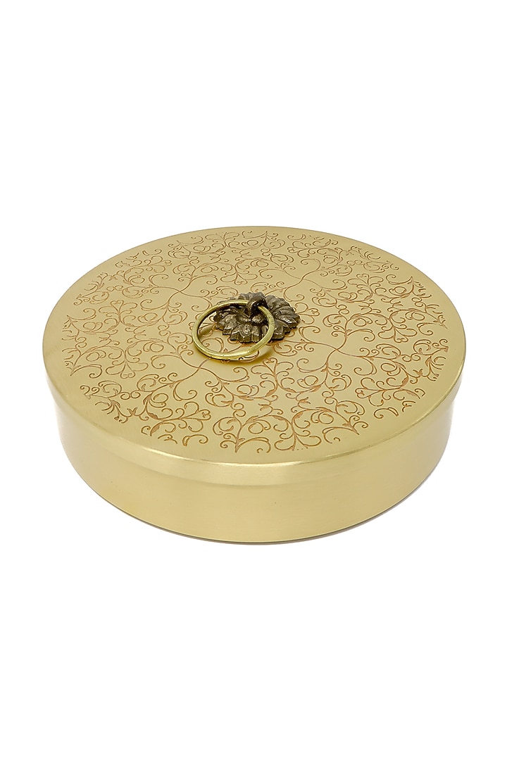 Gold Roti Box With Intricate Design by Conscious Co at Pernia's Pop Up Shop