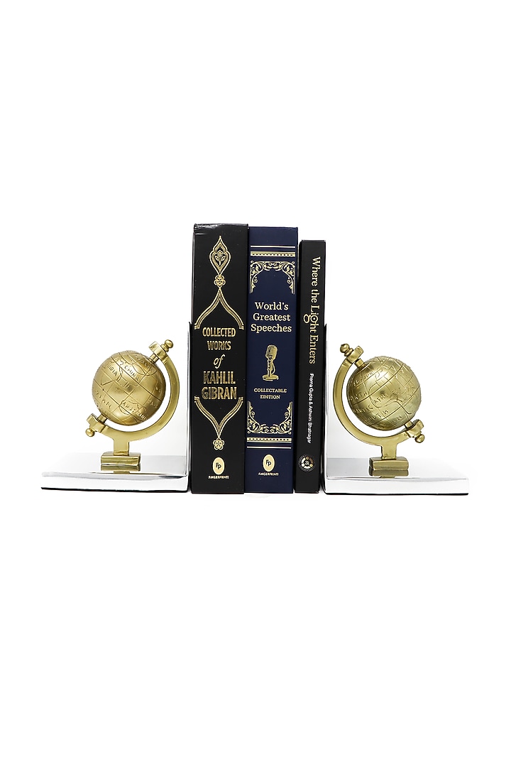 Gold & Silver Globe Bookends (Set of 2) by Conscious Co at Pernia's Pop Up Shop