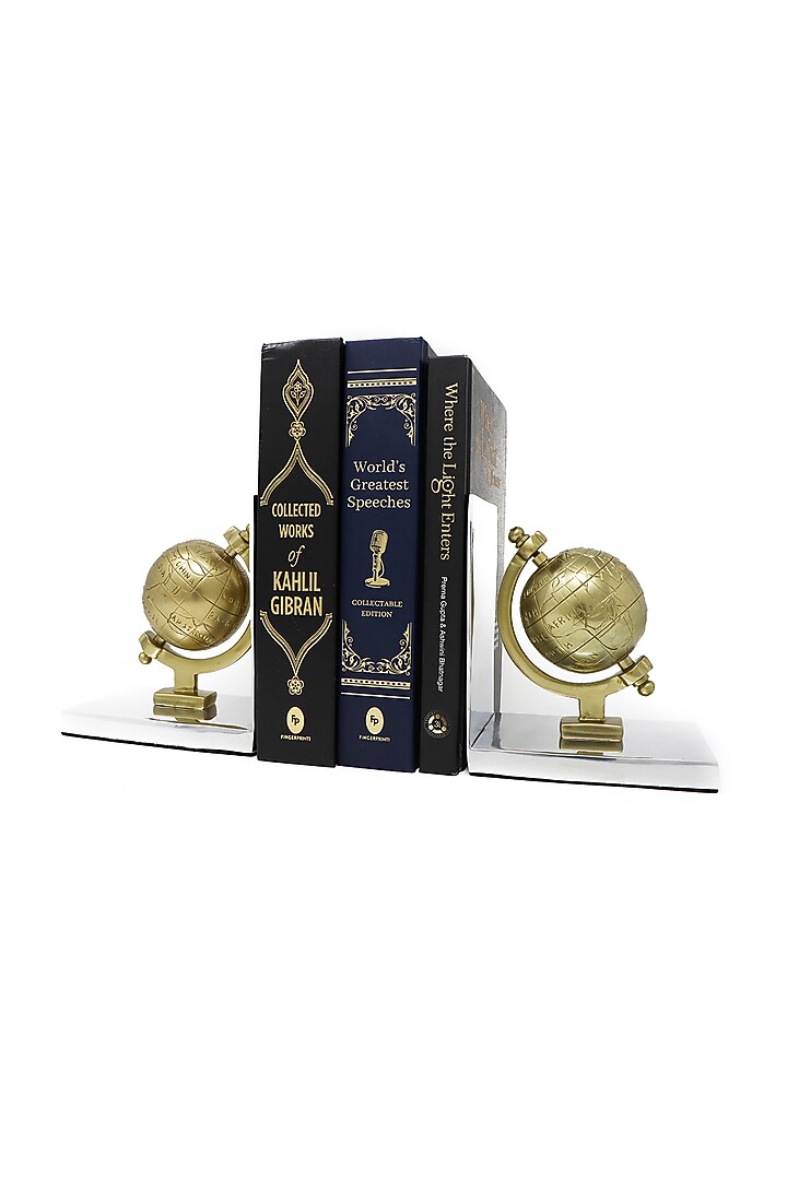Gold & Silver Globe Bookends (Set of 2) by Conscious Co at Pernia's Pop Up Shop