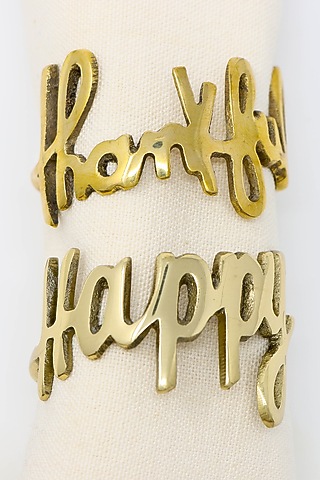 Dull Gold Elegant Napkin Rings (Set of 4) by Conscious Co