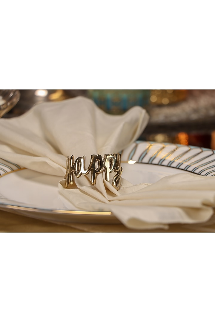 Dull Gold Elegant Napkin Rings (Set of 4) by Conscious Co at Pernia's Pop Up Shop