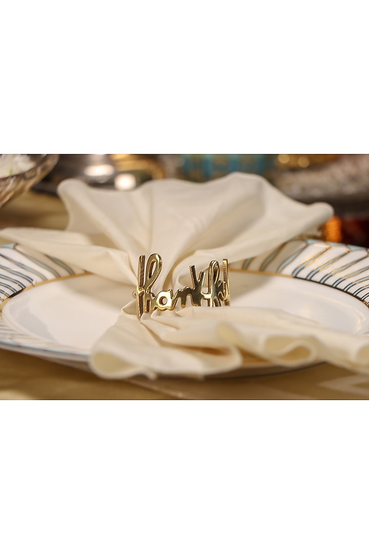 Dull Gold Elegant Napkin Rings (Set of 4) by Conscious Co at Pernia's Pop Up Shop