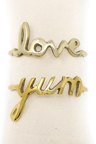 Dull Gold Napkin Rings (Set of 4) by Conscious Co