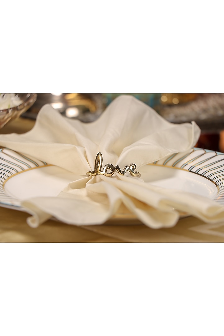 Dull Gold Napkin Rings (Set of 4) by Conscious Co at Pernia's Pop Up Shop