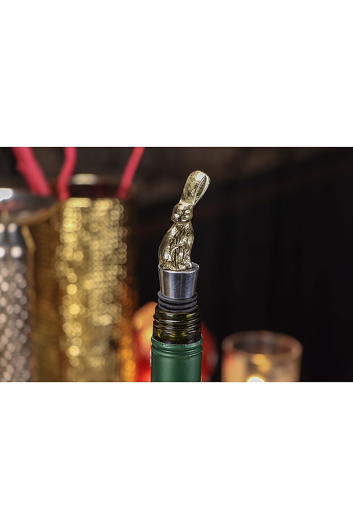Dull Gold Woodland Wine Stoppers (Set of 3) by Conscious Co at Pernia's Pop Up Shop