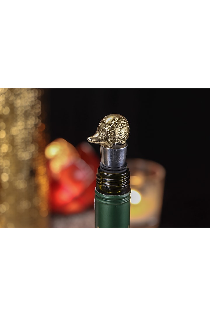 Dull Gold Woodland Wine Stoppers (Set of 3) by Conscious Co at Pernia's Pop Up Shop