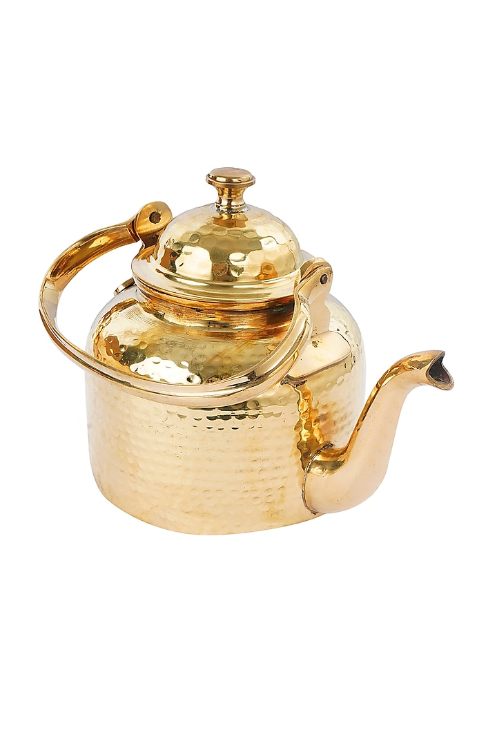 Golden-Toned Hammered Teapot Kettle by Conscious Co