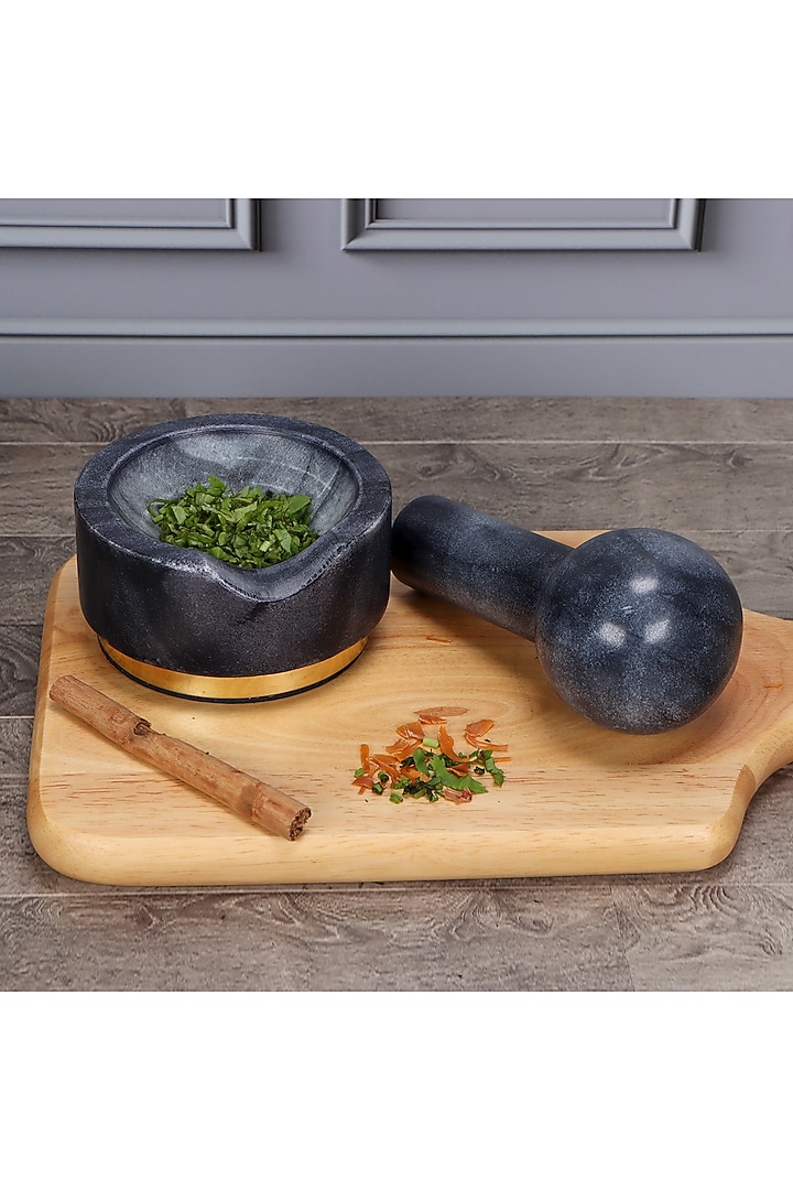 Black Marble Mortar & Pestle by Conscious Co at Pernia's Pop Up Shop