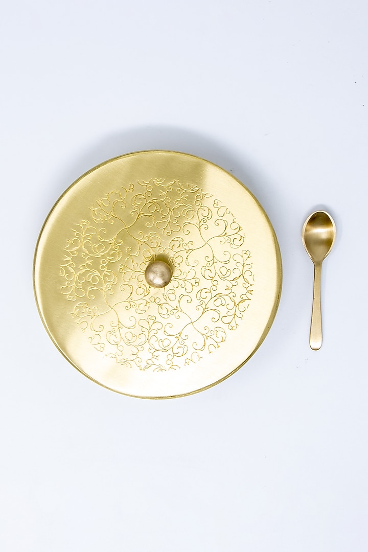 Gold Brass Pooja Box Set by Conscious Co at Pernia's Pop Up Shop