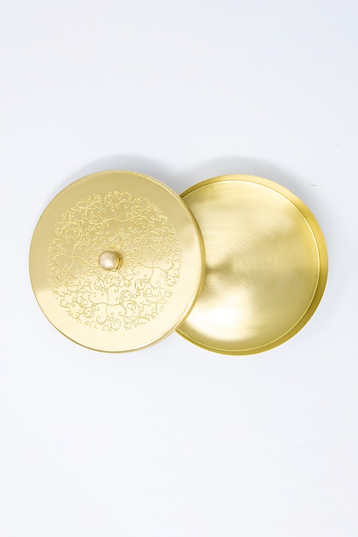 Gold Brass Pooja Box Set by Conscious Co at Pernia's Pop Up Shop