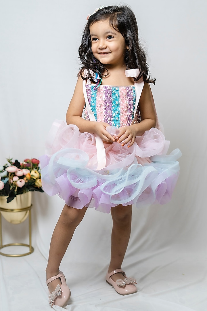 Multi-Colored Ruffled Skirt Set For Girls by COCO