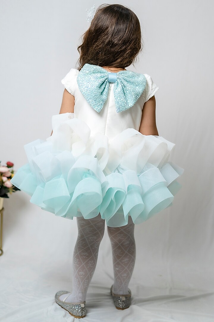 White Embroidered Dress For Girls by COCO at Pernia's Pop Up Shop