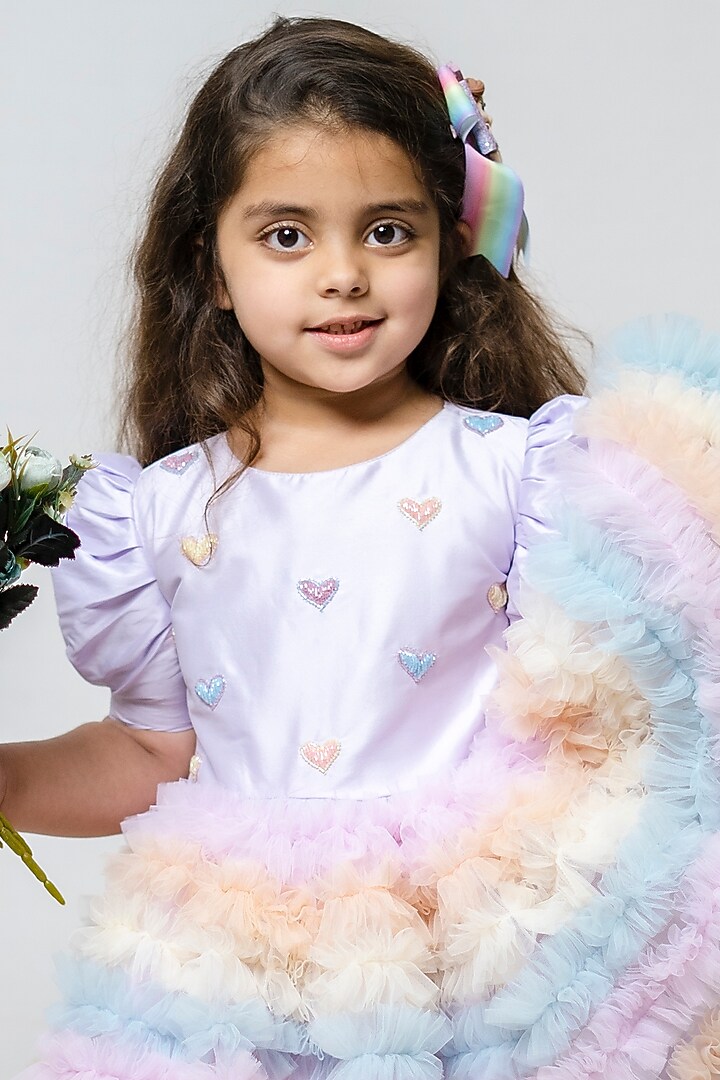 Lilac Ruffled Dress For Girls by COCO at Pernia's Pop Up Shop