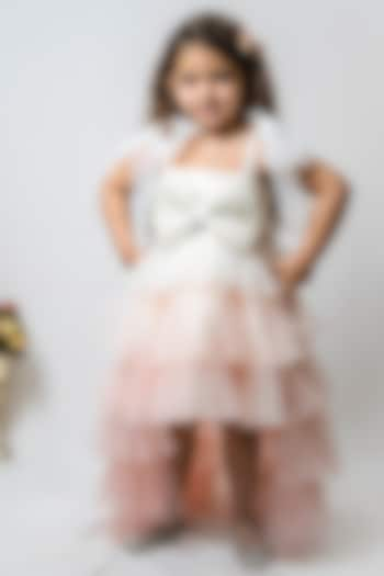 Off-White High-Low Ruffled Dress For Girls by COCO at Pernia's Pop Up Shop