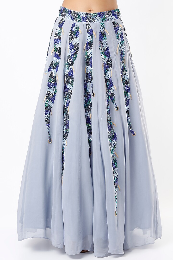 Purple Hand Embroidered Wedding Lehenga Set by Cockpit Crush at Pernia's Pop Up Shop