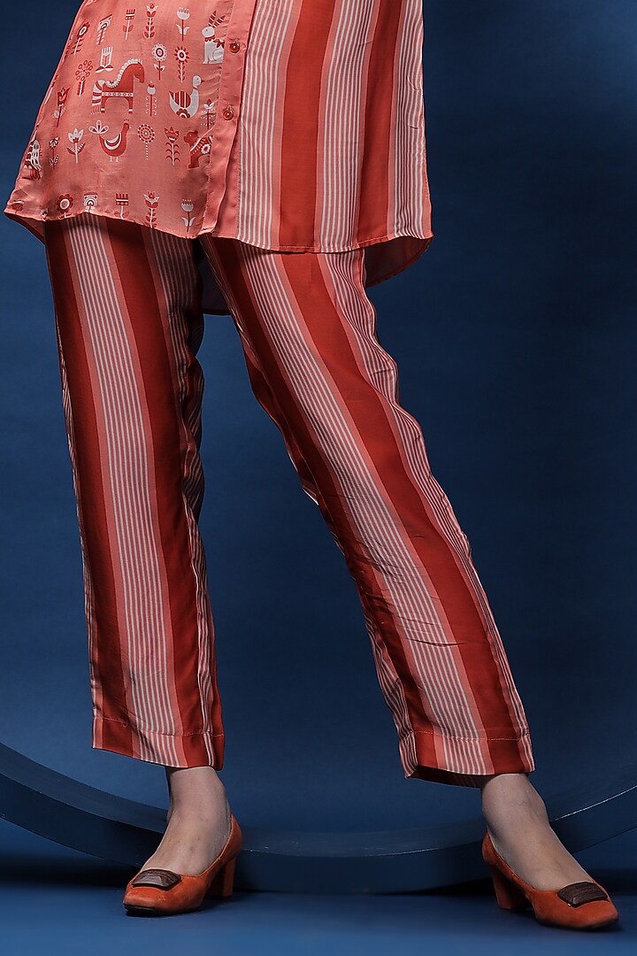 Rust Organza Satin Co-Ord Set by COEUR at Pernia's Pop Up Shop