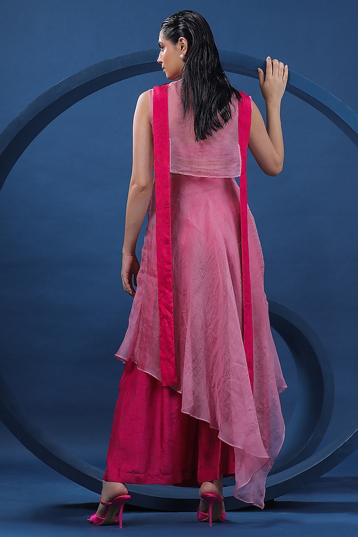 Fuchsia Sheer Organza Tunic Set by COEUR at Pernia's Pop Up Shop