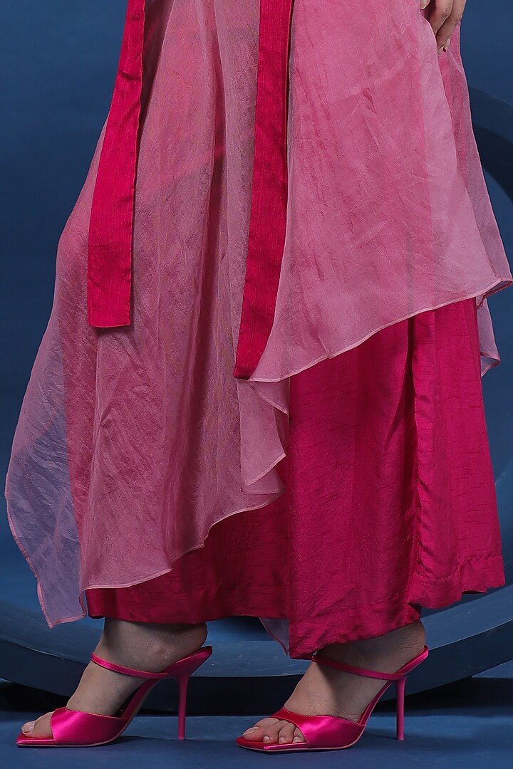 Fuchsia Sheer Organza Tunic Set by COEUR at Pernia's Pop Up Shop
