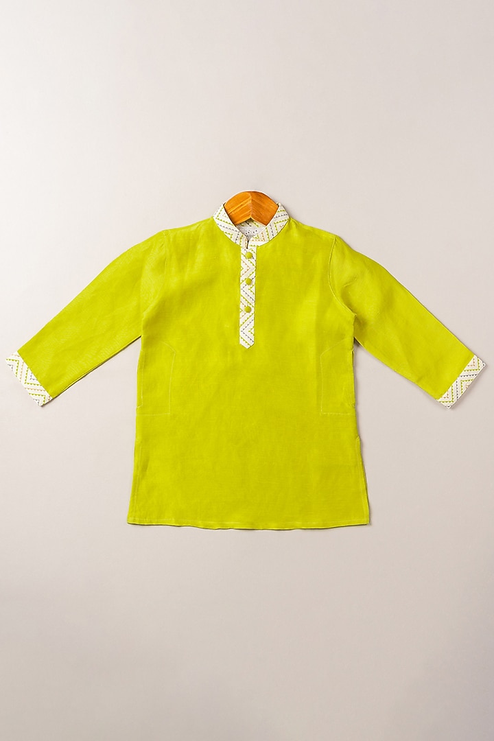 Off-White Bundi Jacket With Kurta Set For Boys by Coo Coo at Pernia's Pop Up Shop